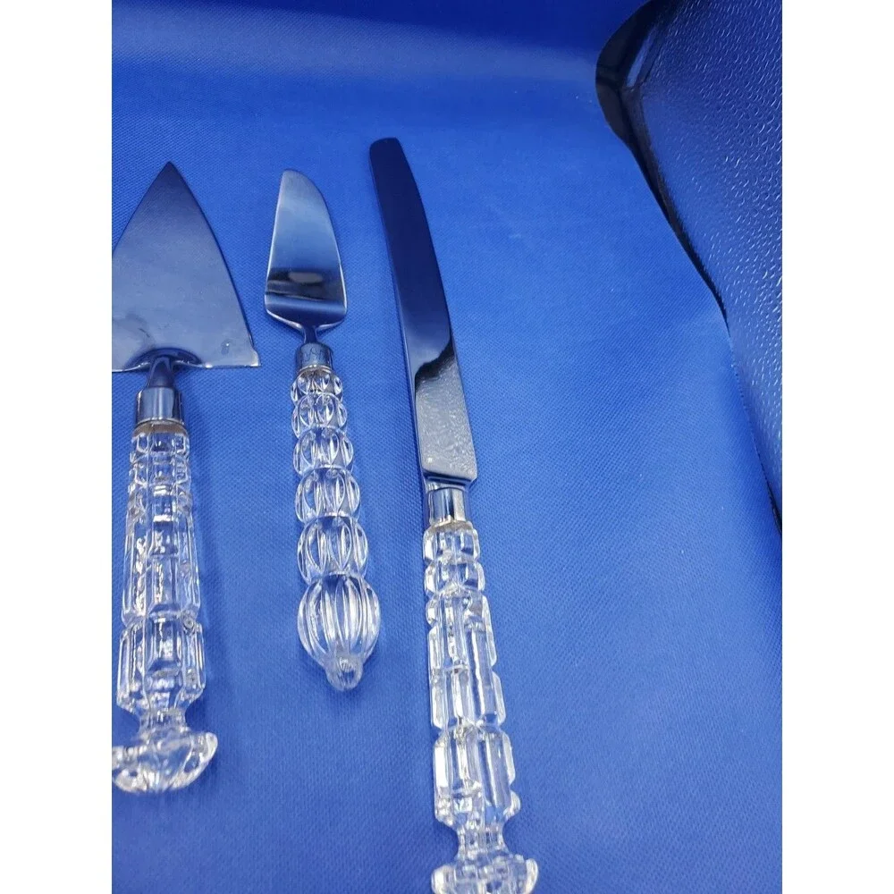 Mikasa Austria Crystal Handle And Silver Plated 6 Piece Serving Set